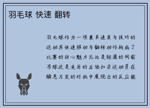 羽毛球 快速 翻转